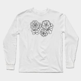 Doodle Fowers Long Sleeve T-Shirt